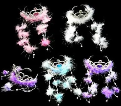 Princess Tiara With Feather Tassels 1