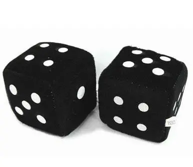 Large Black Plush 3 Inch Dice 1