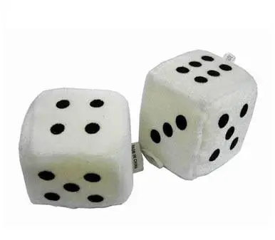 Large White Plush 3 Inch Dice 1