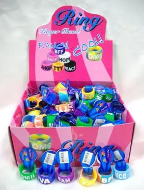 Rubber Saying Wide Band Rings 1