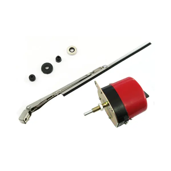 <B>Discontinued</B> - New 6 Volt Open Cab Wiper Motor - Red & Black Cover - Ewmk25-6 1