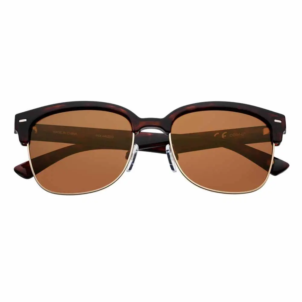 Brown Polarized Semi-Rimless Sunglasses 1