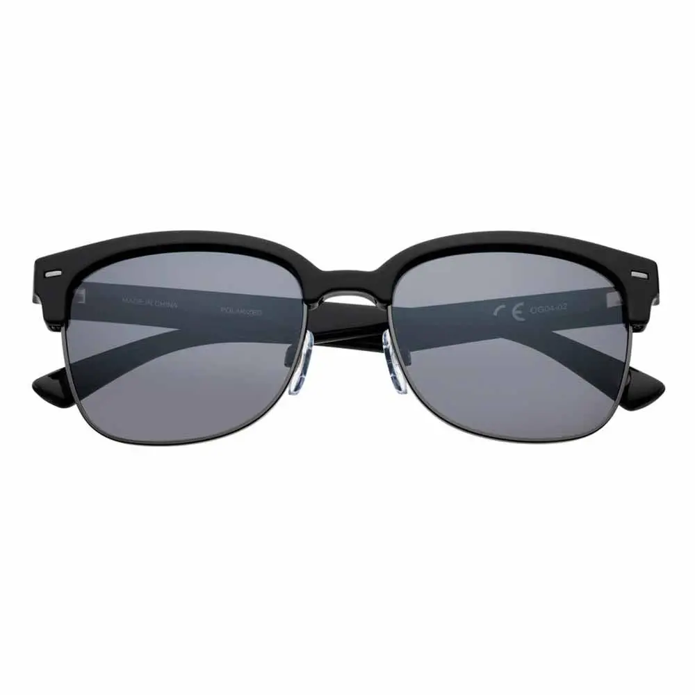 Black Polarized Semi-Rimless Sunglasses 1