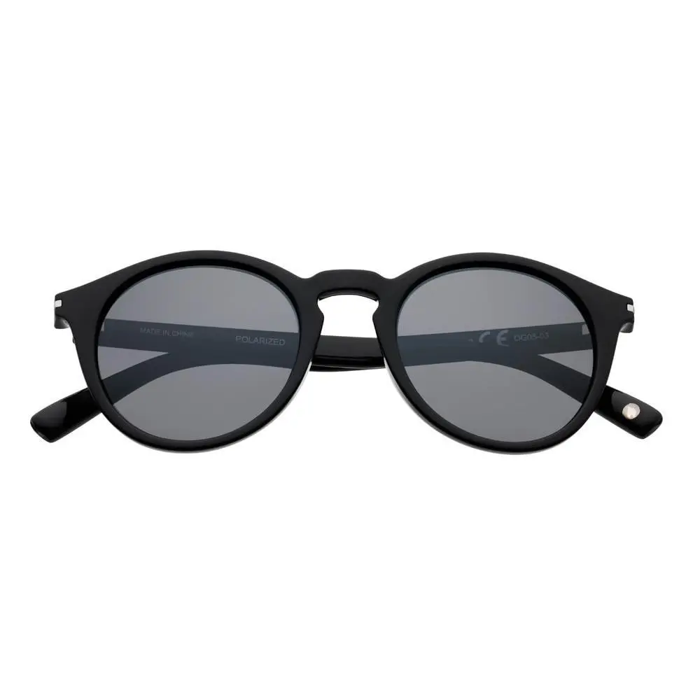 Black Polarized Round Sunglasses 1