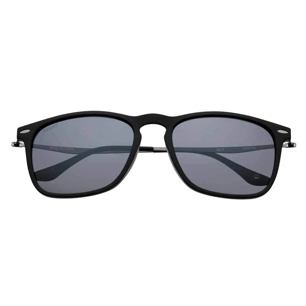 Black Polarized Slender Teardrop Sunglasses 1