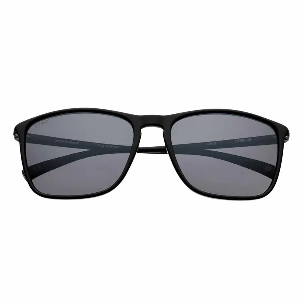 Gray Polarized Black Rectangular Sunglasses 1