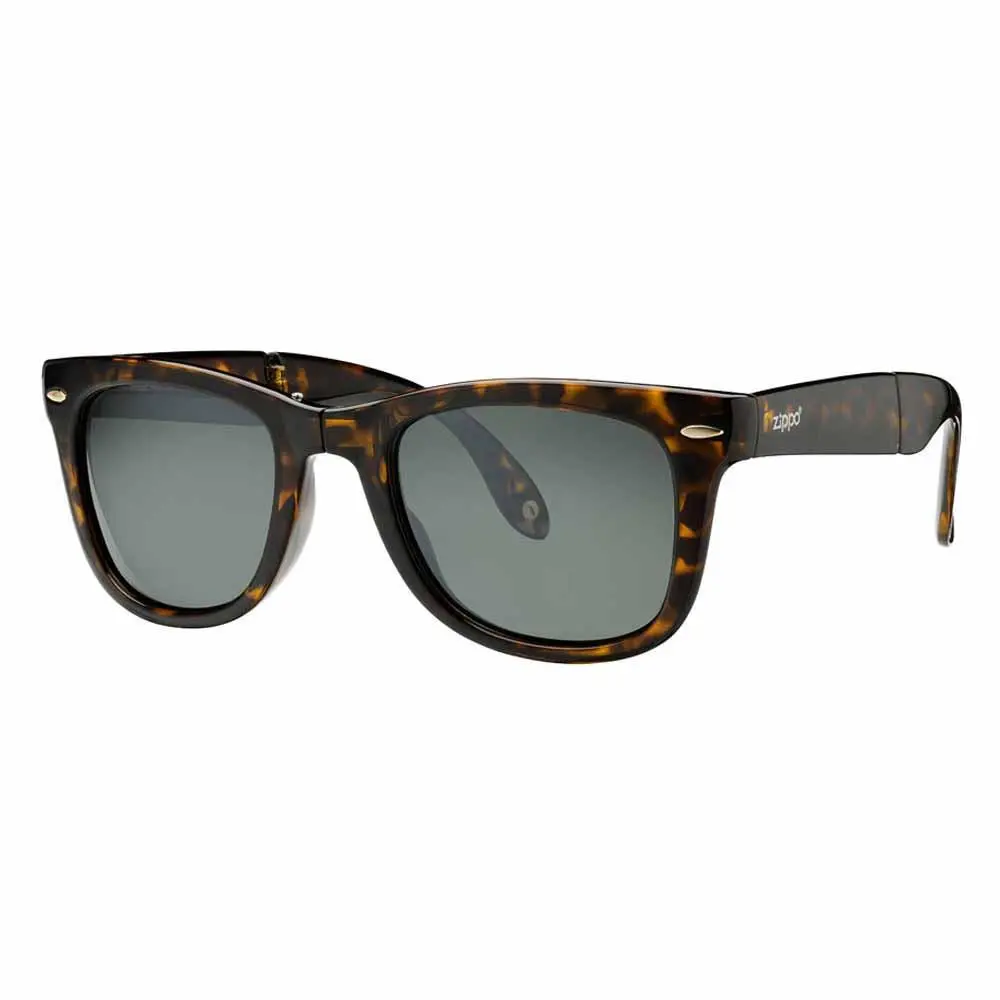 Dark Brown Polarized Folding Sunglasses 1