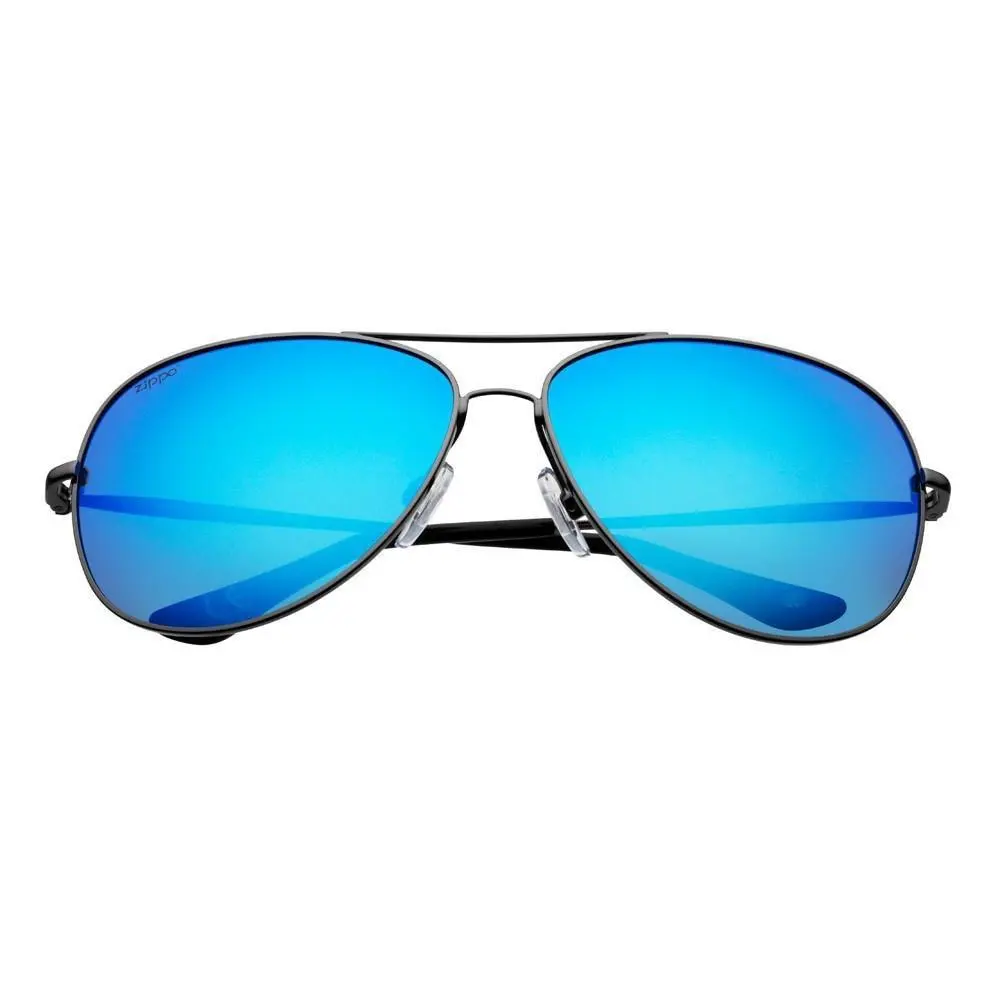 Blue Reflective Polarized Pilot Sunglasses 1