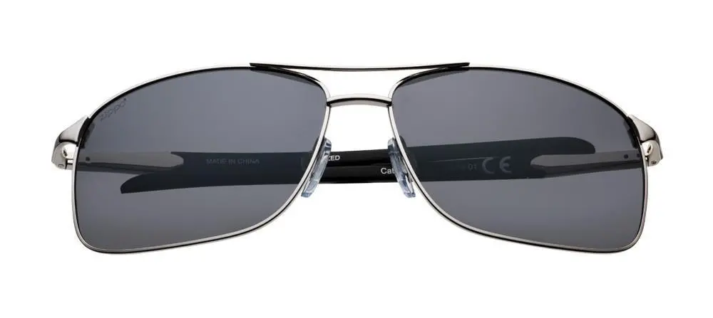 Silver Polarized Pilot Sunglasses 3