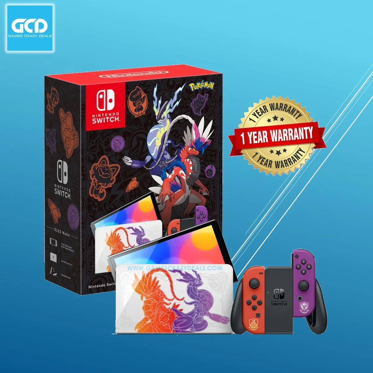 Nintendo Switch Oled Pokemon Scarlet And Violet Edition (1 Year Official Local Agent Warranty) 1