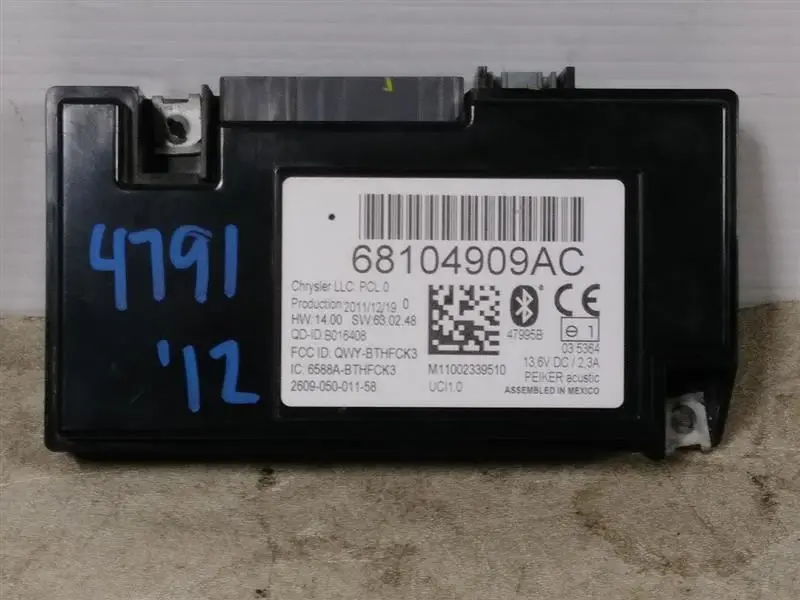 2012 Dodge Ram3500 Telematics Module. Part Number 68104909Ac 2