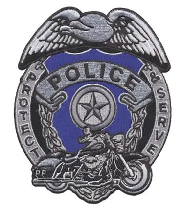Biker Police Badge Patch 1