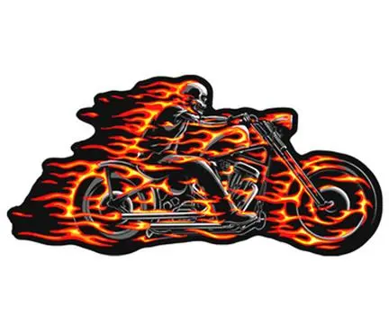 Flaming Bike Patch 1