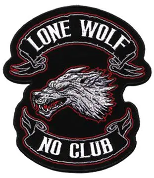 Jumbo Lone Wolf No Club Patch (10 X 11) ( Sold By The Piece) 1
