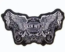 Rhinestone Biker Bitch Wings Patch 1