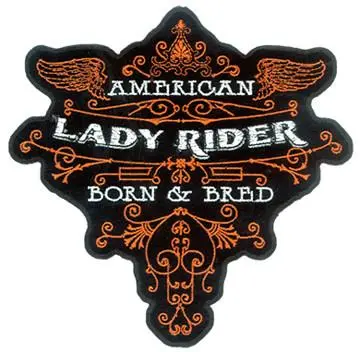 Lady Biker Born Breed Ebrodiered Patch 1