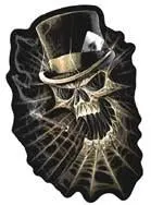 Skeleton Top Hat Web Skull Patch 1