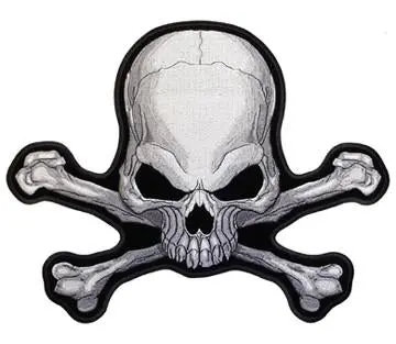 Deluxe Skull X Bones Ebrodiered Patch 1