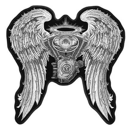 Engine Wings 5 Inch Patch Asphalt Angel 1