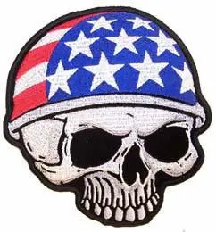 Flag Helmet Skull Patch 1