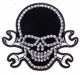 Bike Chain Skull Patch 1