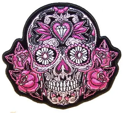 Jewel Sugar Skull Embroideried Patch 4 In 1