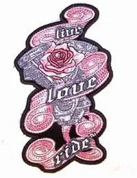 Rhinestones Live Love Ride Patch 1
