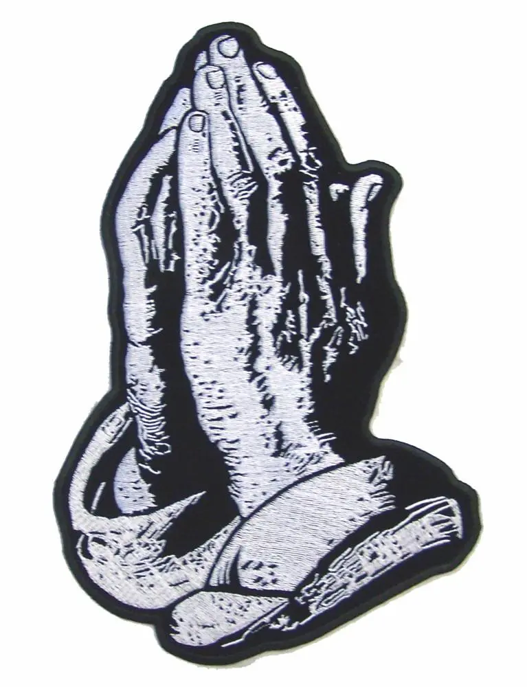 Jumbo Religious Praying Hands Patch 10 Inch 1