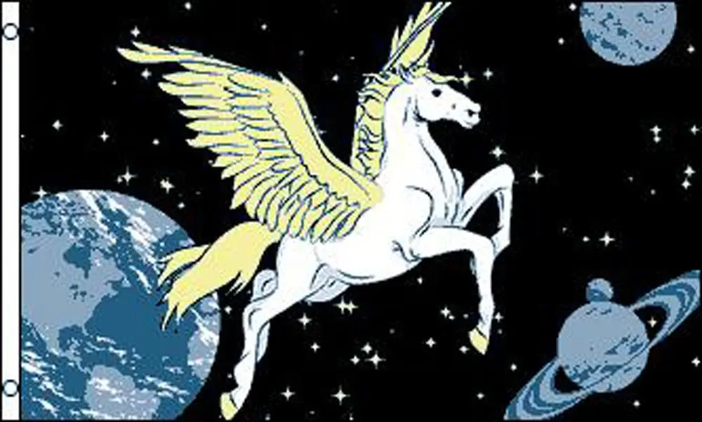 Flying Pegasus With Planets (3Ft X 5Ft) Flag 1