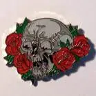 Skull Roses Hat / Jacket Pin 1
