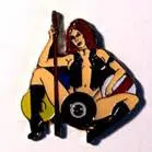 Pool Hall Girl Hat / Jacket Pin 1
