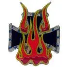Iron Cross Flames Hat / Jacket Pin 1