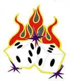 Sparkling Flame Dice Hat / Jacket Pin 1