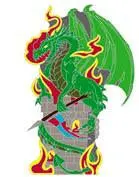 Green Dragon Hat / Jacket Pin 1