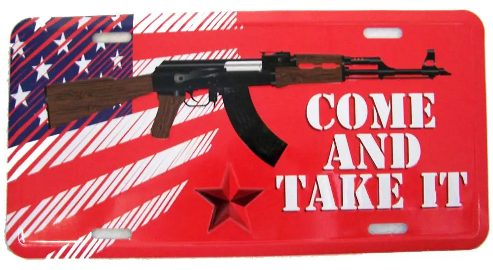 Come And Take It American Ak47 Gun License Plate 1