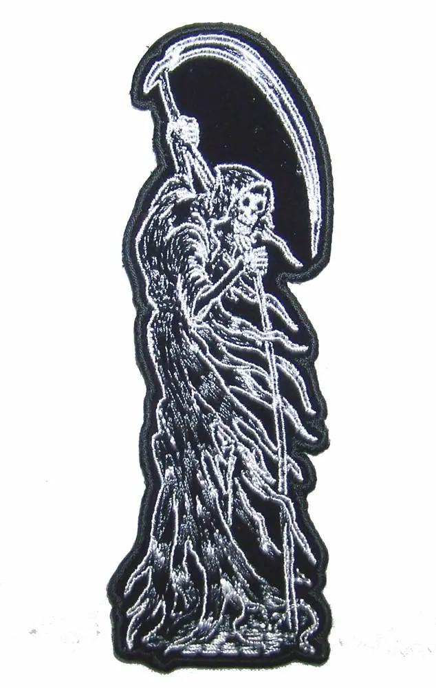 Grim Reaper Standing Sleeve 6 In Embroidered Patch 1