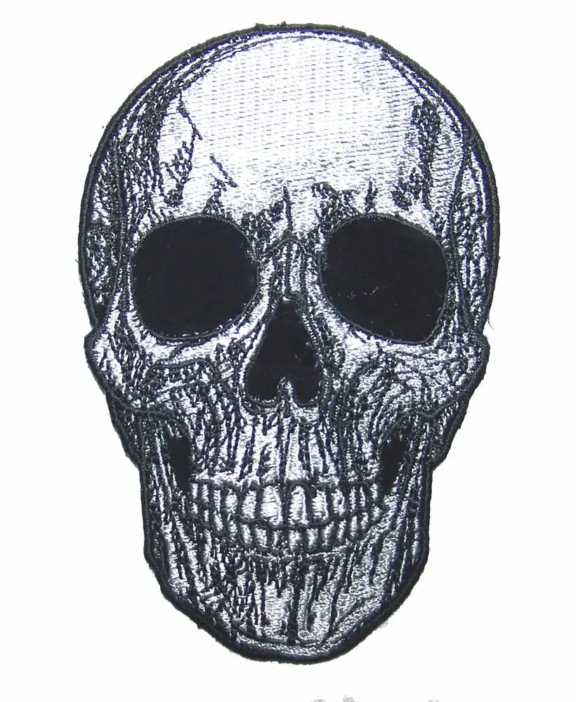 Human Sub Skull 4 In Embroidered Patch 1