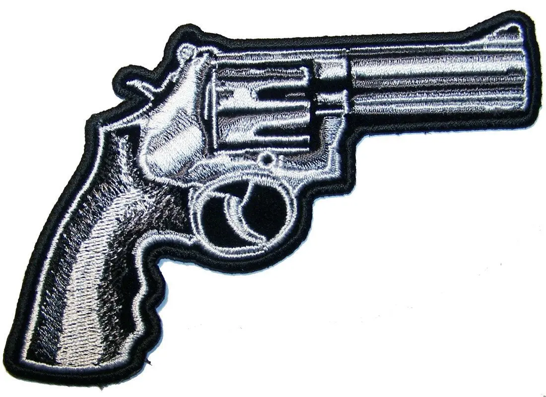 Revolver Pistol Gun Embroideried 5 Inch Patch 1