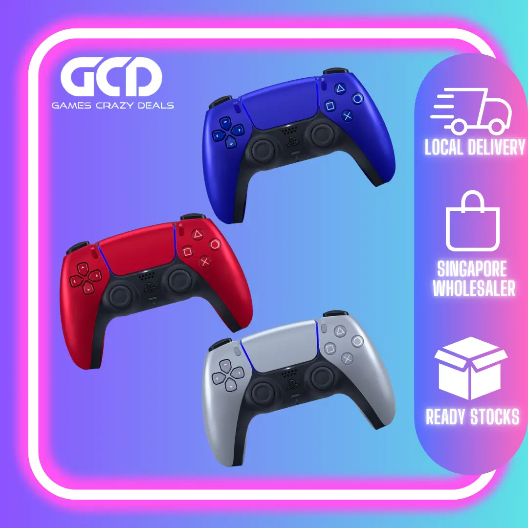 Ps5 Dualsense Controller (Export Set)Cobalt Blue/Volcanic Red/Sterling Silver 1