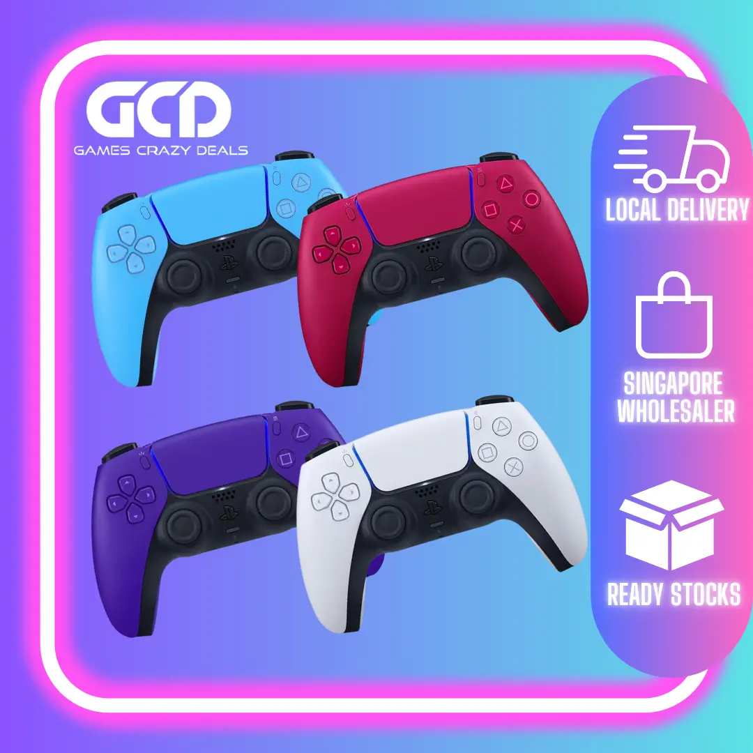 Ps5 Dualsense Controller (Export Set) Starlight Blue/ Cosmic Red / Galactic Purple / White/Midnight Black 1