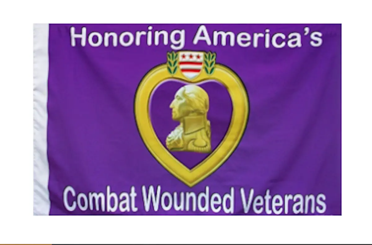 Purple Heart Combat Wounded Military (3Ft X 5Ft) Flag 1