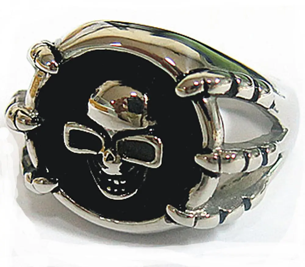 Skull With Claws Stainless Steel Biker Ring 1