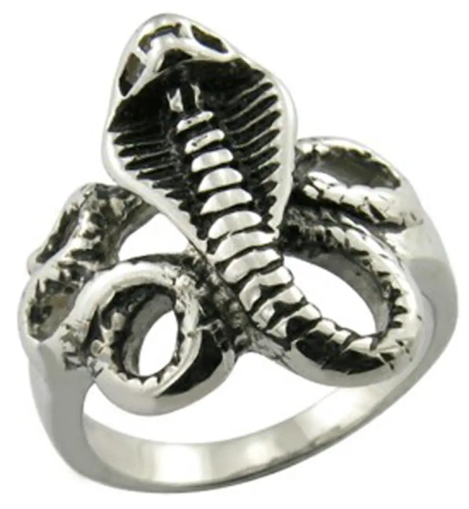 Cobra Snake Stainless Steel Biker Ring 1