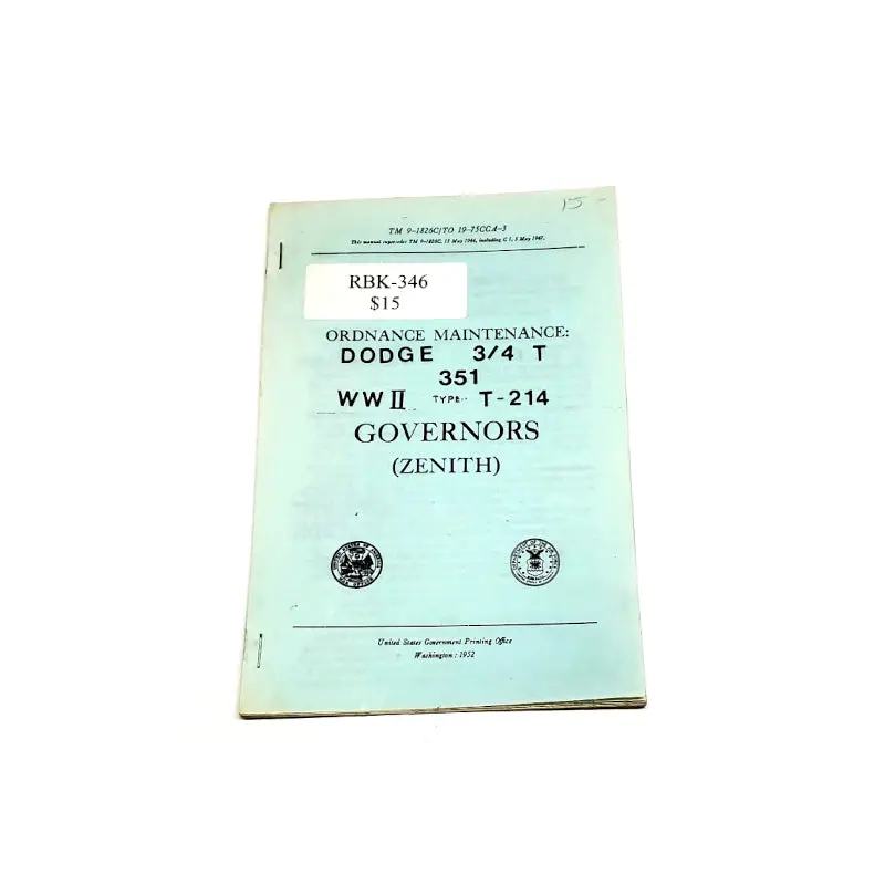 Tm 9-1826C/To 19-75Cca-3 Ordnance Maintenance: Zenith Model 29 Carburetor - Rbk-346 1