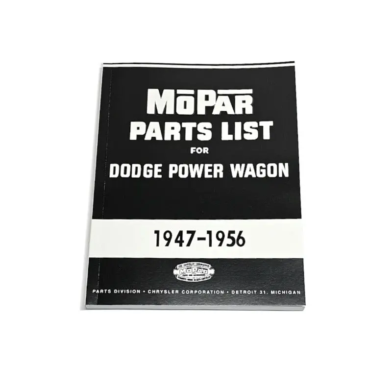 Mopar Parts List For Dodge Power Wagon 1947-1956 - Rbk-381 1