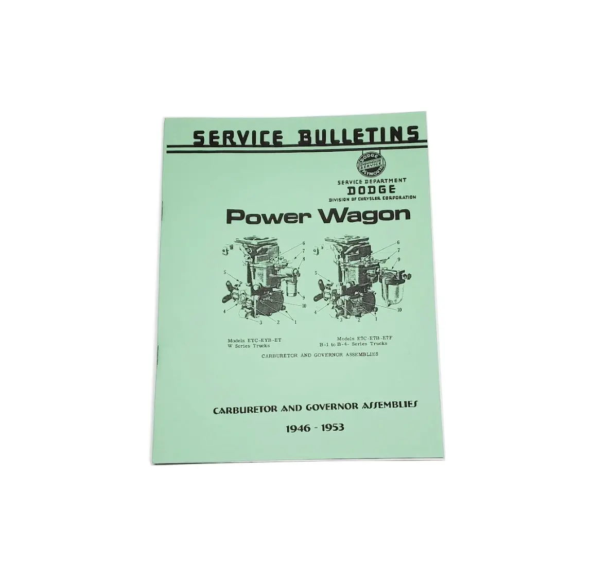 New Service Bulletin, Power Wagon, Carburetor & Governor Assemblies 1946-1953 - Rbk-382 1