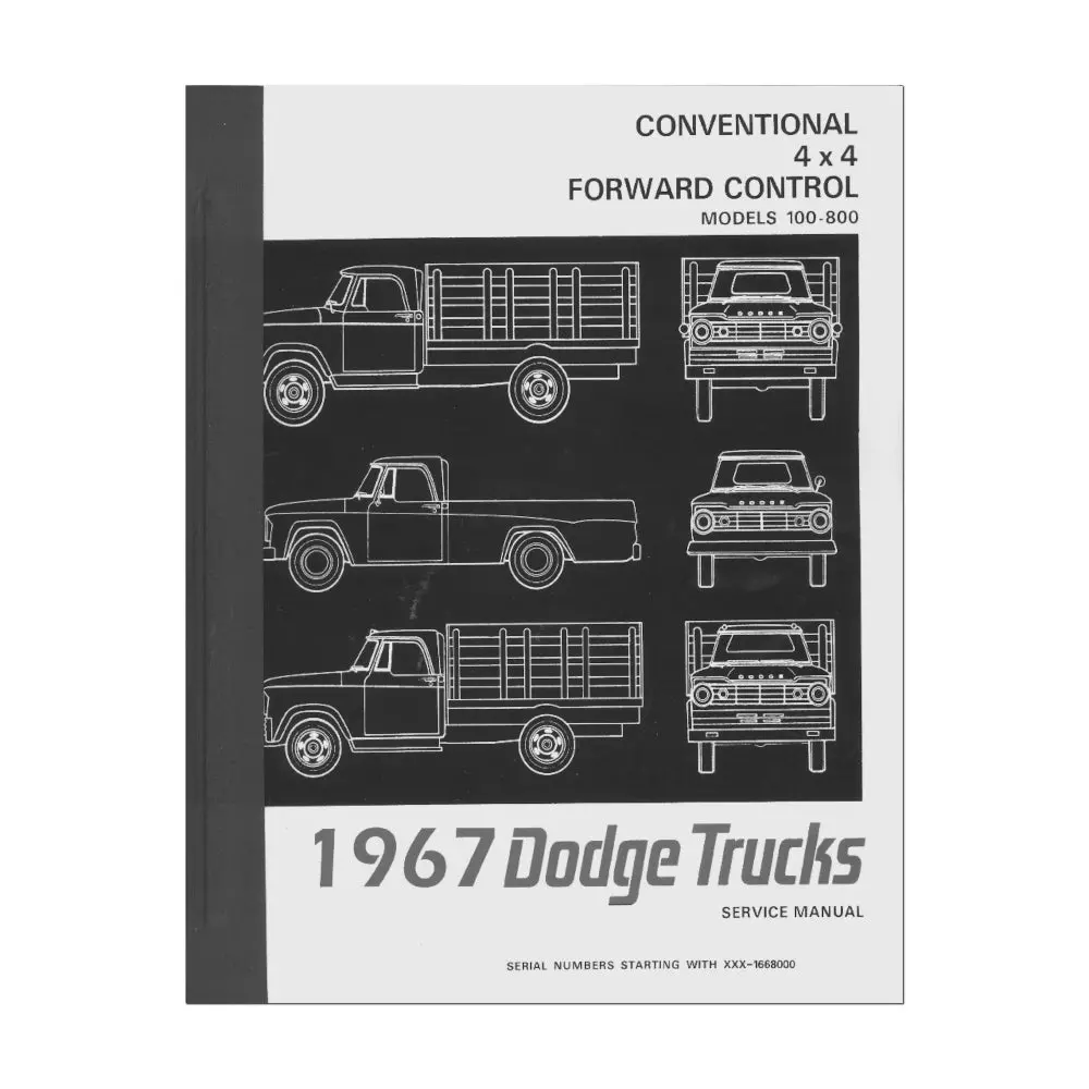 New 1967 Service Manual - Models 100-800 Conventional 4X4 Forward Control - Rbk-509 1