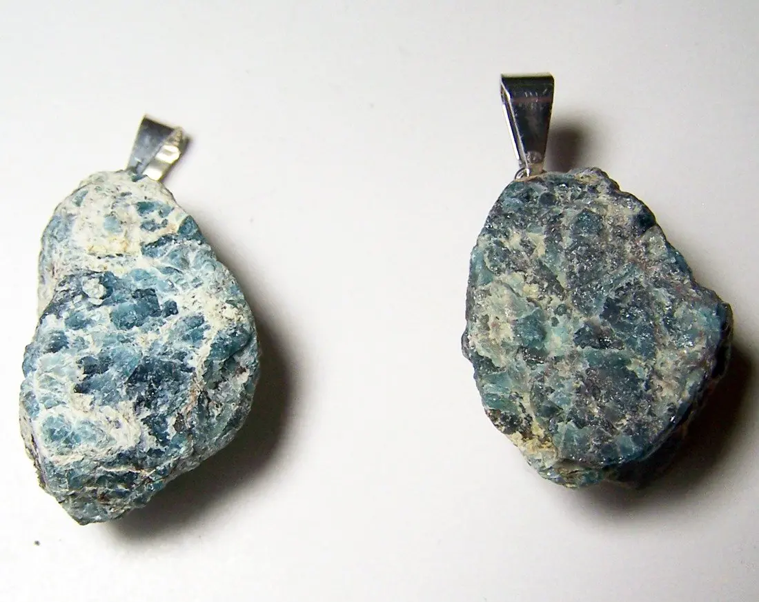 Apatite Rough Natural Mineral Stone Pendant 1