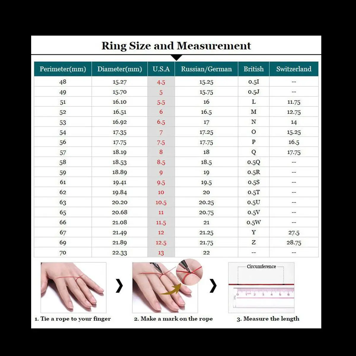 Ring Size And Measurement 1
