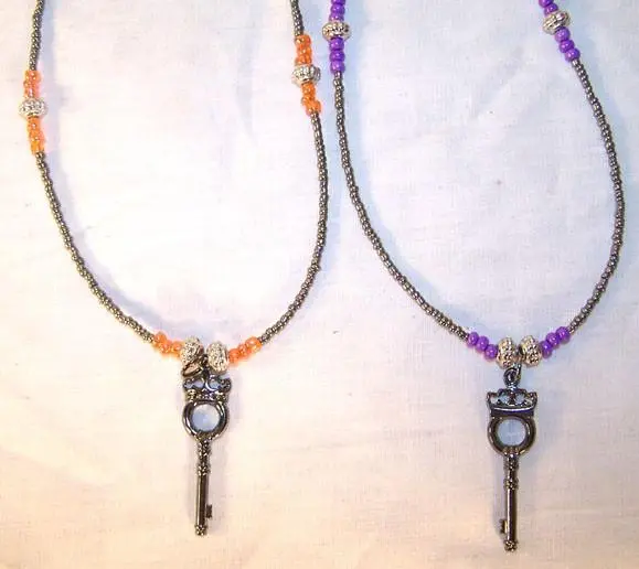 Skeleton Key Beaded Necklace 1